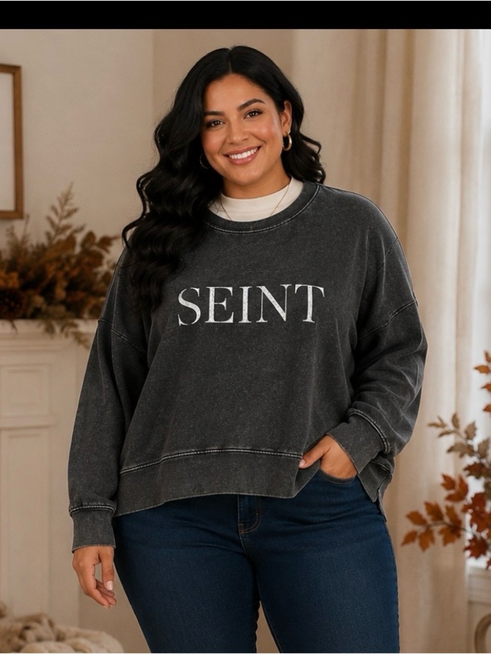 Washed Black Crewneck Sweatshirt
